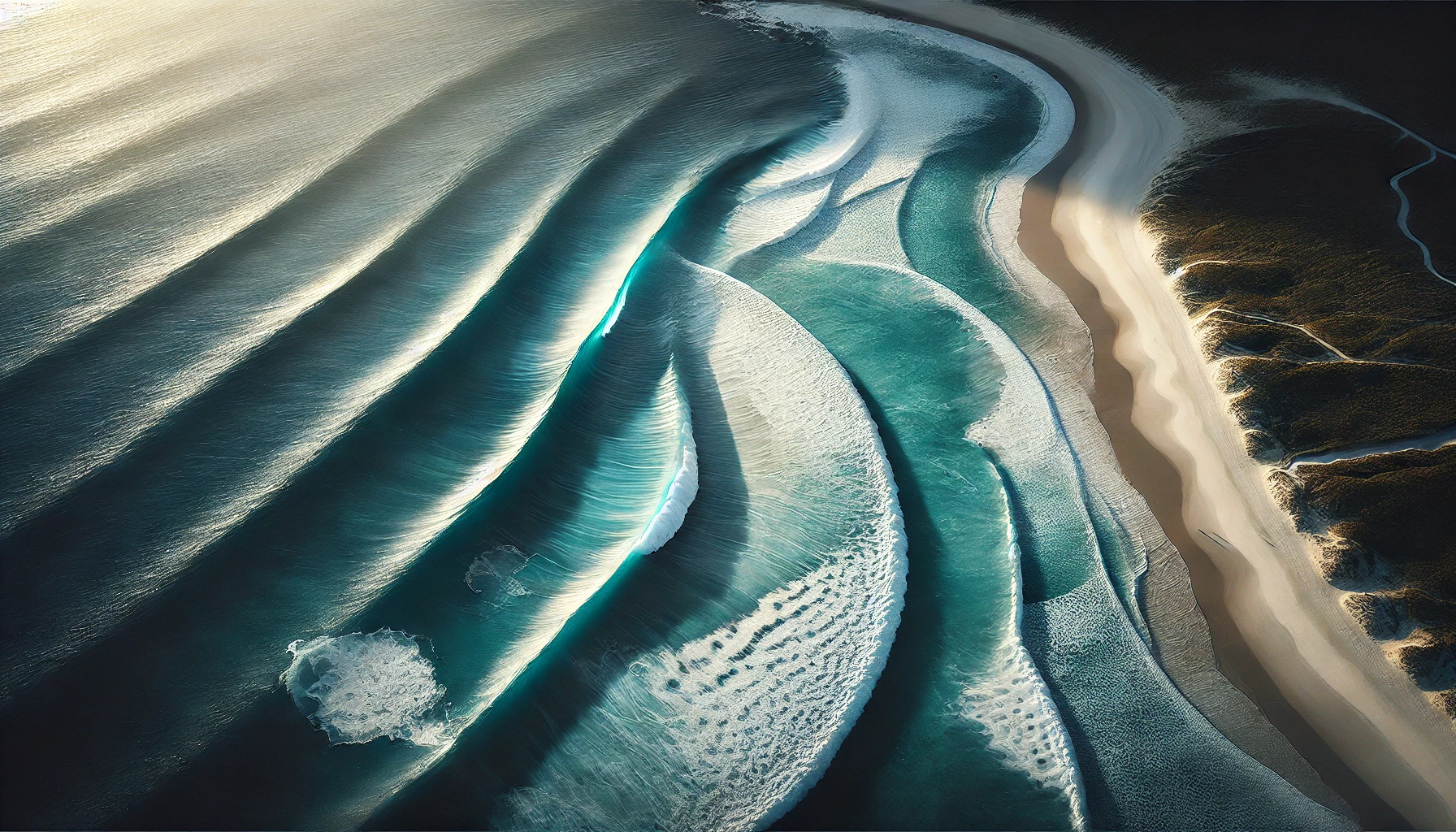 bølger mod stranden